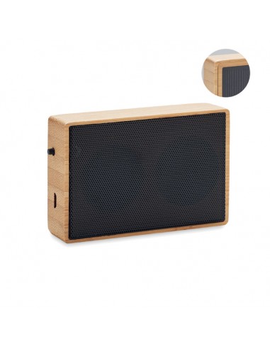 Altavoces inalámbricos de bambú con carga solar