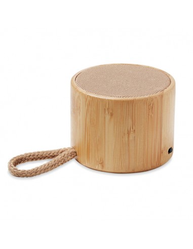 Altavoces cilíndricos inalámbricos de bambú con...