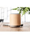 Altavoces inalámbricos de bambú y ABS con asa