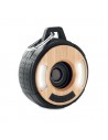 Altavoces inalámbricos de bambú y ABS con 2 luces