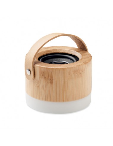 Altavoces inalámbricos de ABS y bambú con luz y...