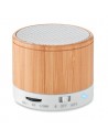 Altavoces inalámbricos de ABS y bambú con indicador LED