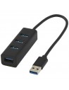 Hub USB rectangulares de aluminio con 4 puertos