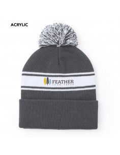 Gorros acrílicos con pompón