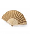 Abanicos de madera y tela en corcho