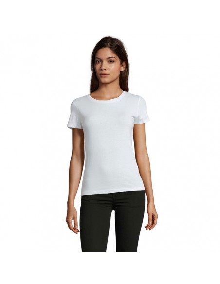 Camisetas para mujer de manga corta con cuello redondo
