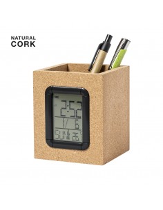 Lapiceros de corcho con reloj