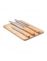 Tablas de cortar de bambú con cuchillos