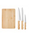 Tablas de cortar de bambú con cuchillos