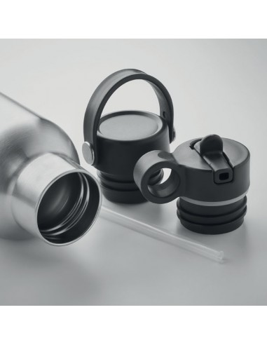 Botellas de acero inoxidable con doble tapón...