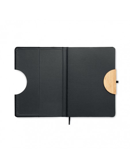Libretas A5 con tapa de RPET y detalles de bambú