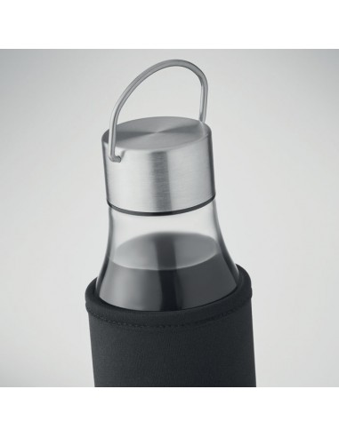 Botellas de cristal con tapón y asa de acero...