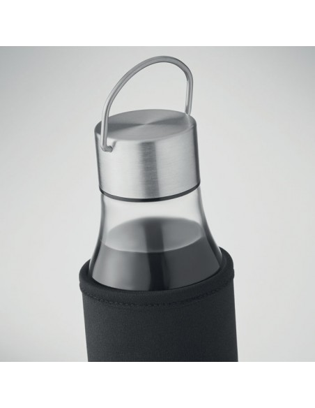 Botellas de cristal con tapón y asa de acero inoxidable 500 ml