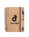 Cuadernos A5 con tapa y bolígrafo de bambú