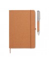 Libretas A5 de piel reciclada y bolígrafo