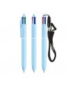 Bolígrafos Bic 4 colores pastel con lanyard