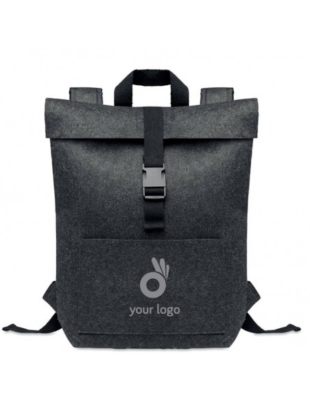 Mochilas de fieltro RPET con correa y bolsillo