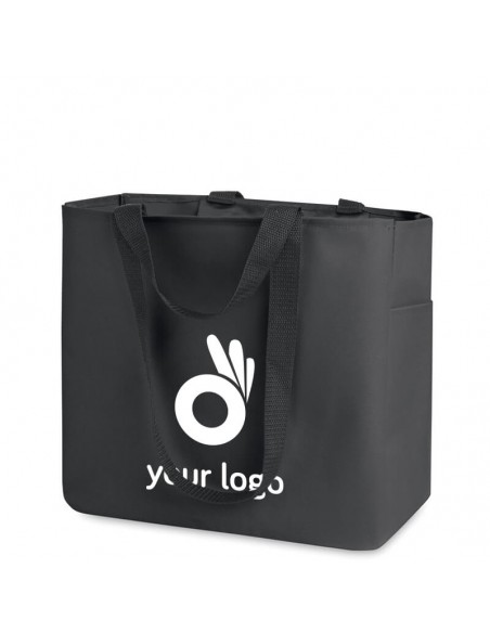 Bolsa de poliester con bolsillo interior asa corta y larga